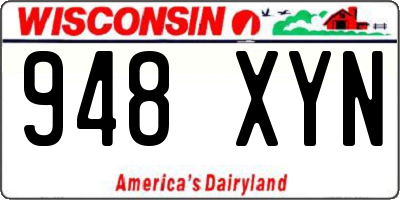 WI license plate 948XYN