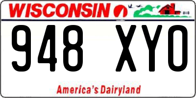 WI license plate 948XYO