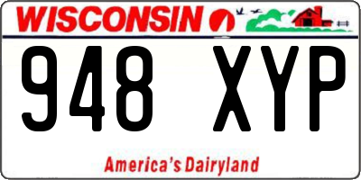 WI license plate 948XYP