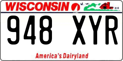 WI license plate 948XYR