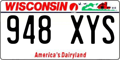 WI license plate 948XYS