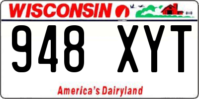 WI license plate 948XYT