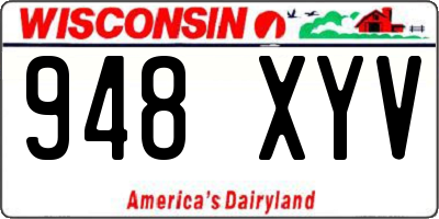 WI license plate 948XYV