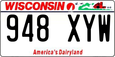 WI license plate 948XYW