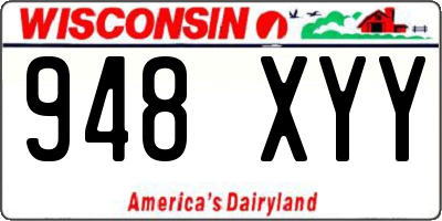 WI license plate 948XYY