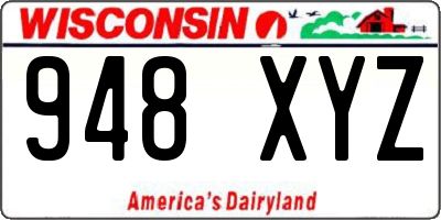 WI license plate 948XYZ