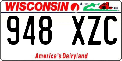 WI license plate 948XZC