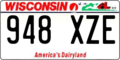 WI license plate 948XZE