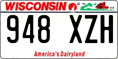 WI license plate 948XZH