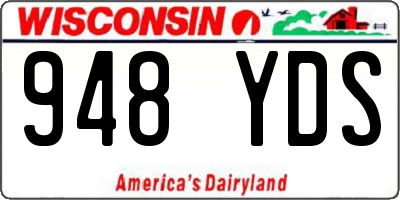 WI license plate 948YDS