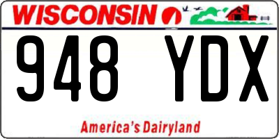 WI license plate 948YDX