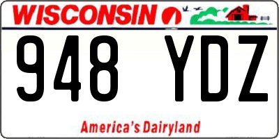 WI license plate 948YDZ