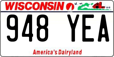 WI license plate 948YEA