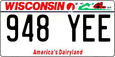 WI license plate 948YEE