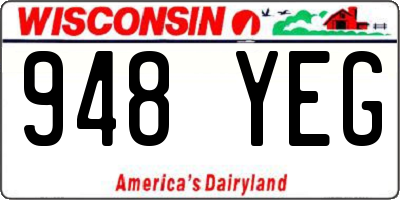 WI license plate 948YEG