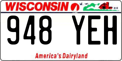 WI license plate 948YEH