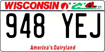 WI license plate 948YEJ