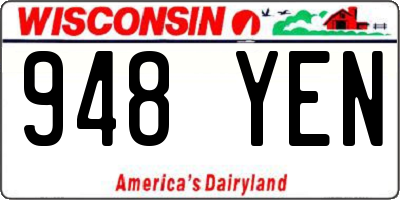WI license plate 948YEN