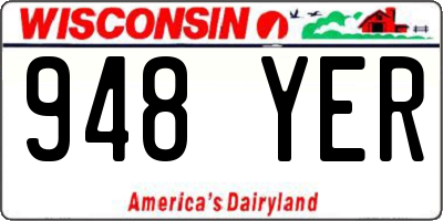 WI license plate 948YER