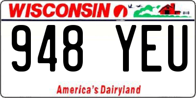 WI license plate 948YEU