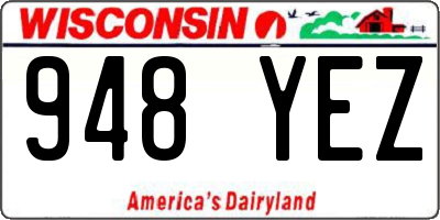 WI license plate 948YEZ