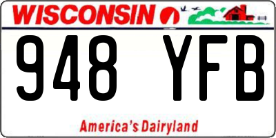 WI license plate 948YFB