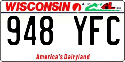 WI license plate 948YFC