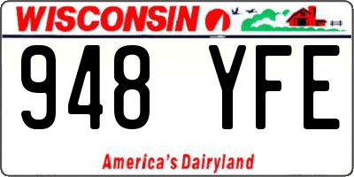 WI license plate 948YFE