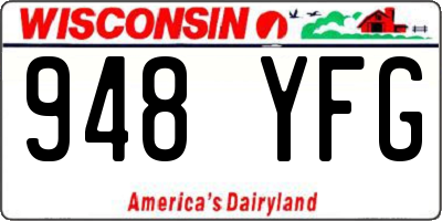 WI license plate 948YFG