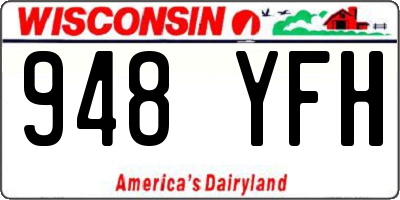 WI license plate 948YFH