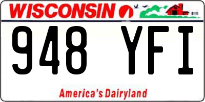 WI license plate 948YFI