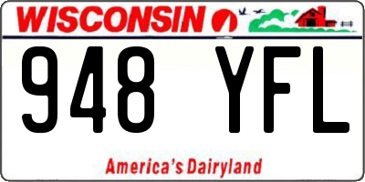 WI license plate 948YFL