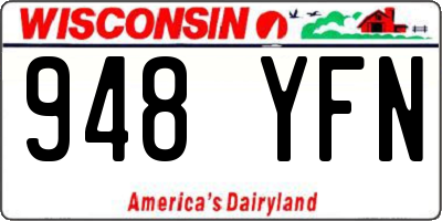 WI license plate 948YFN