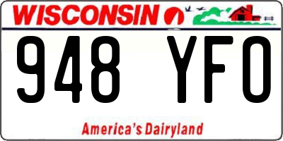 WI license plate 948YFO