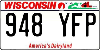 WI license plate 948YFP