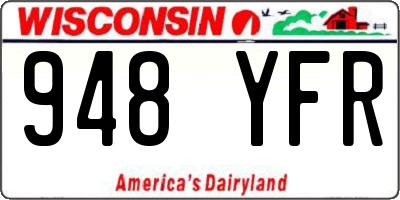 WI license plate 948YFR