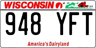 WI license plate 948YFT