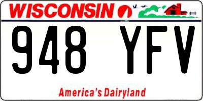 WI license plate 948YFV