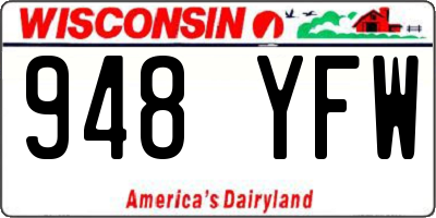 WI license plate 948YFW
