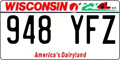 WI license plate 948YFZ