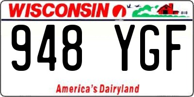WI license plate 948YGF