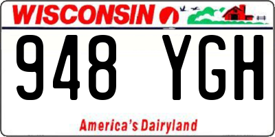 WI license plate 948YGH