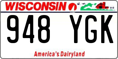 WI license plate 948YGK