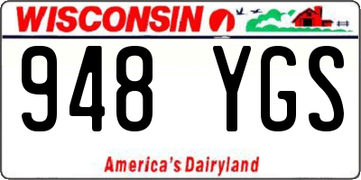 WI license plate 948YGS