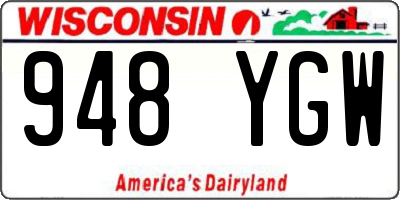 WI license plate 948YGW