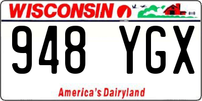 WI license plate 948YGX