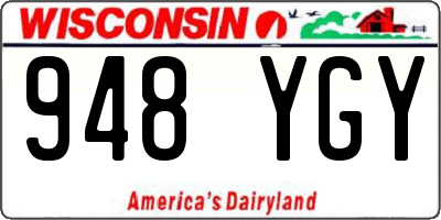 WI license plate 948YGY