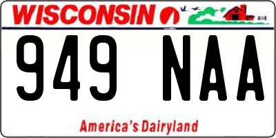 WI license plate 949NAA