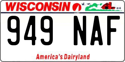 WI license plate 949NAF