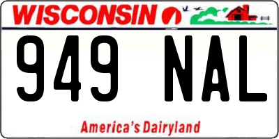 WI license plate 949NAL